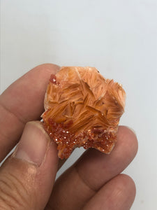 Vanadinite on Barite Raw Crystals 30g