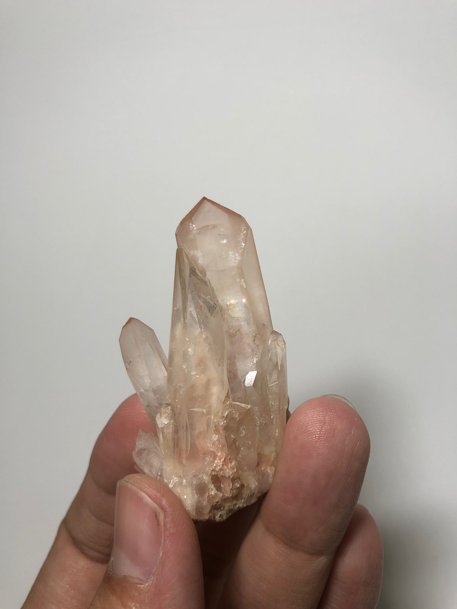 Pink Lithium Quartz Raw Crystals Cluster 31g