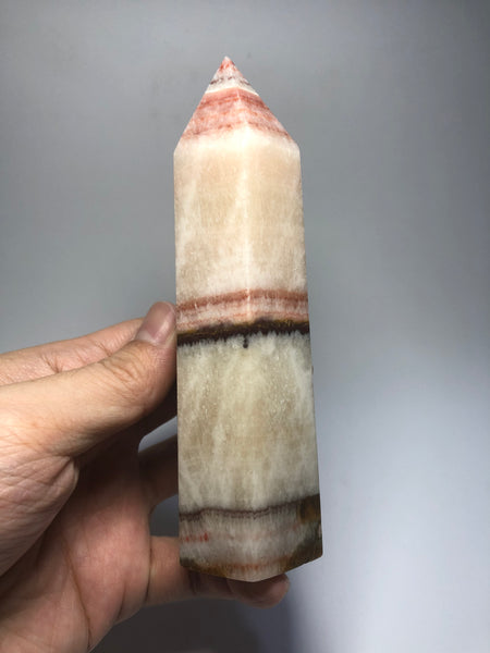 Tri-Color Calcite Crystal Point 348g