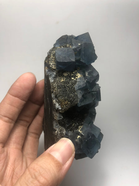 Translucent Blue Cubic Fluorite Raw Crystals 361g