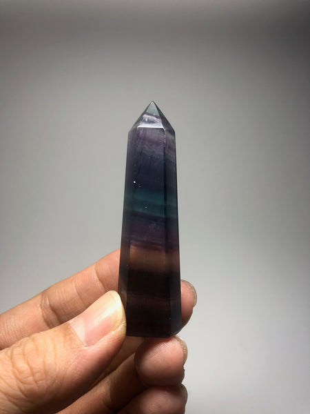 Rainbow Fluorite Crystal Point 39g