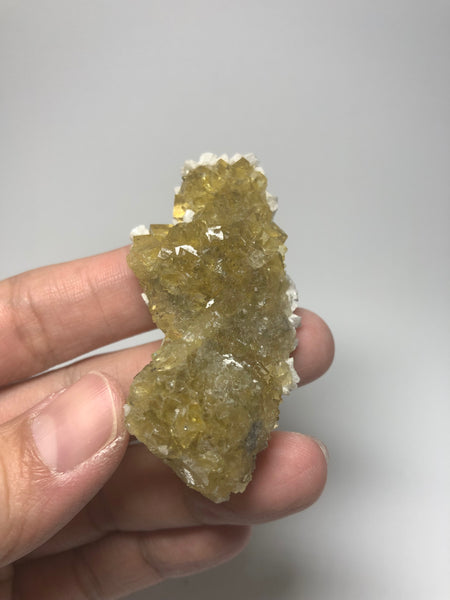 Yellow Fluorite with Calcite from Spain 42g