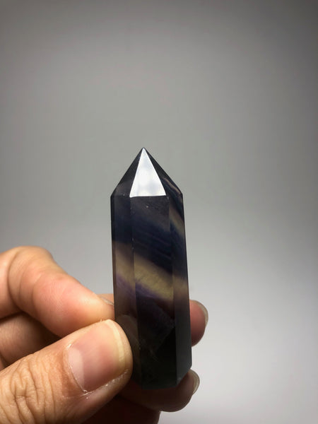 Rainbow Fluorite Crystal Point 42g