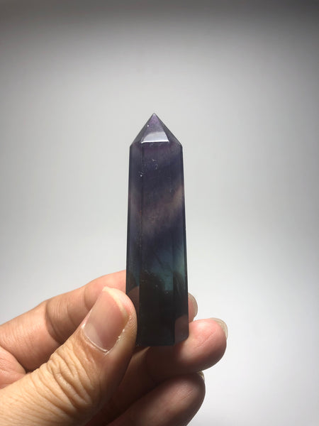 Rainbow Fluorite Crystal Point 43g
