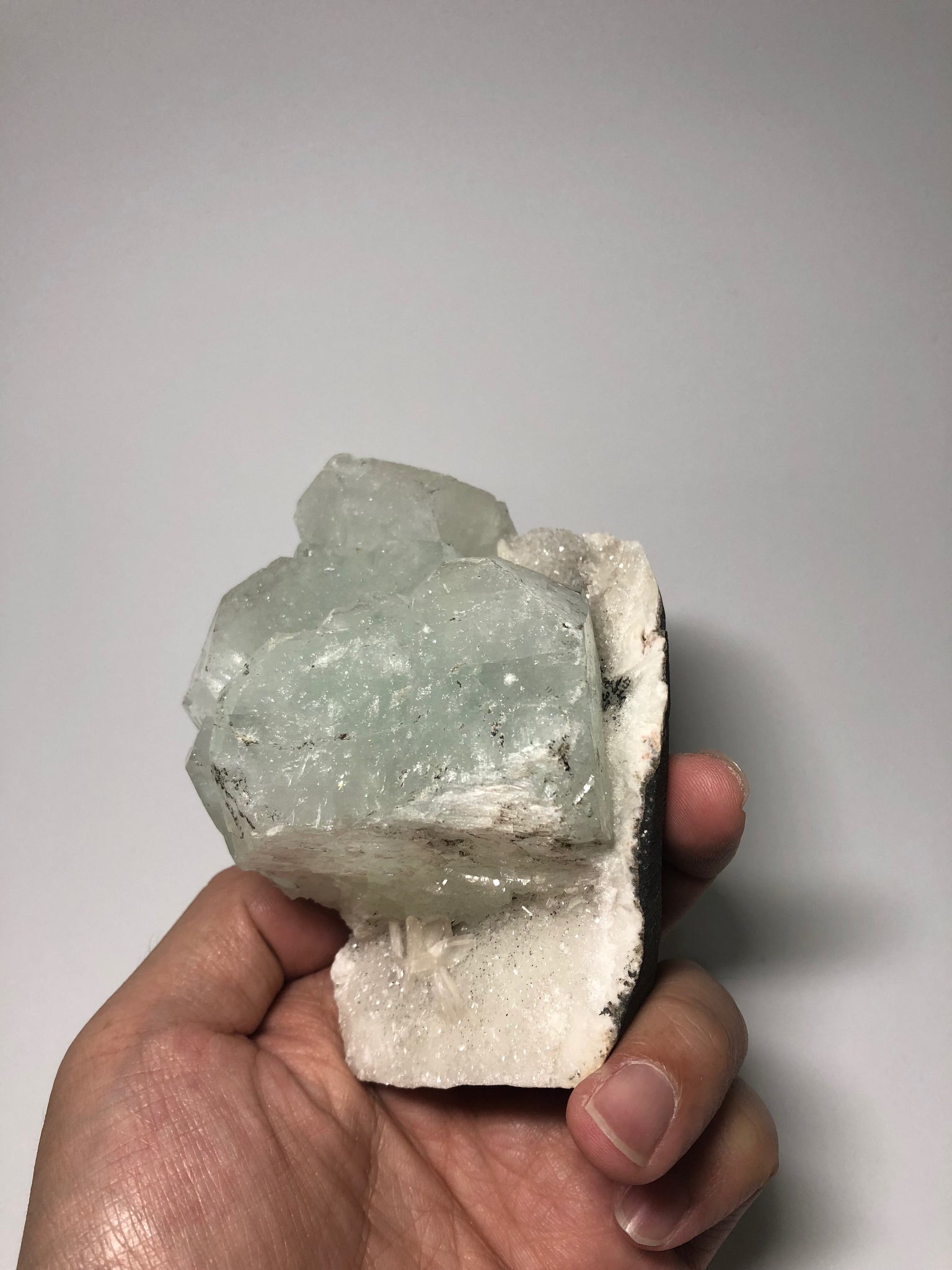 Green Apophyllite Raw Crystals Cluster 454g