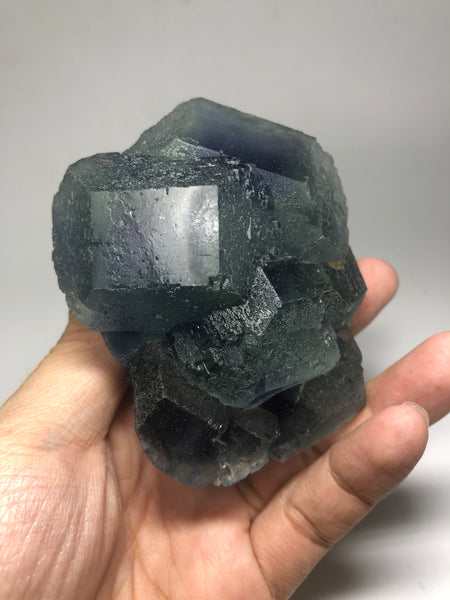 Green Blue Translucent Trapezoidal Fluorite Raw Crystals 472.5g