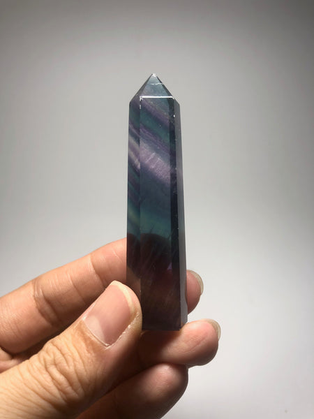 Rainbow Fluorite Crystal Point 47g