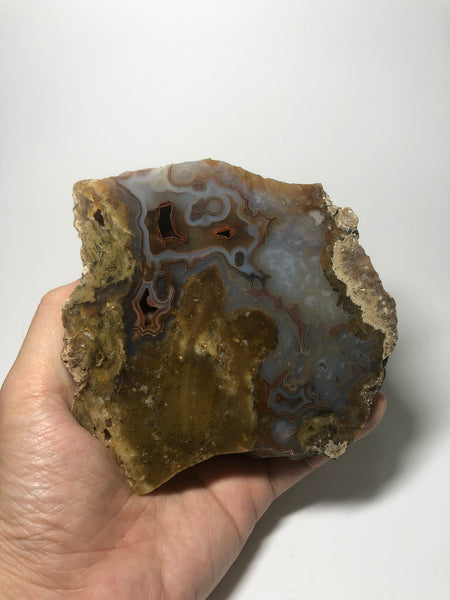 Blue Brown Agate Raw Crystals 488g