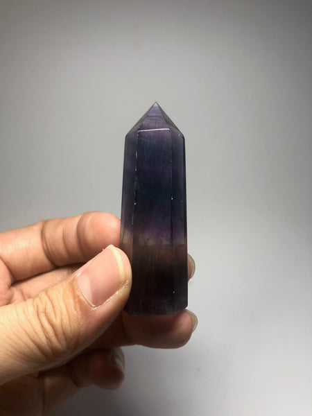 Rainbow Fluorite Crystal Point 51g