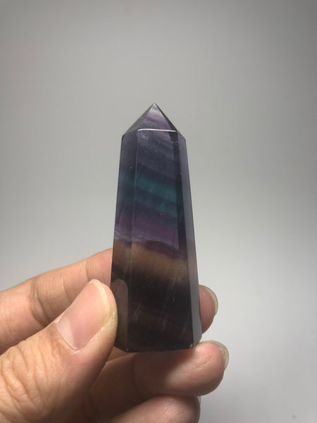 Rainbow Fluorite Crystal Point 52g
