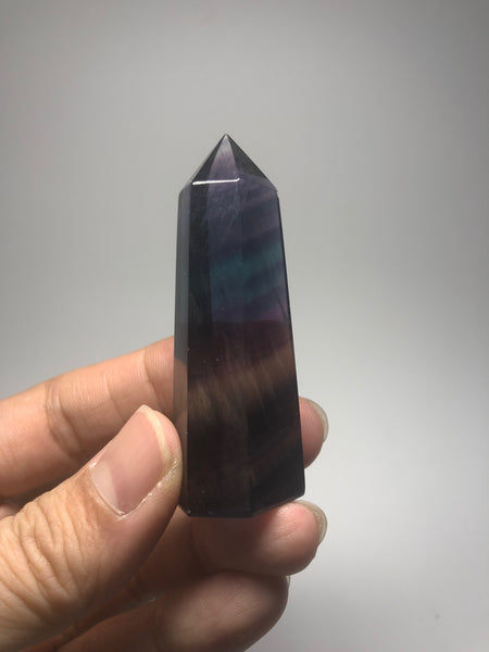 Rainbow Fluorite Crystal Point 52g