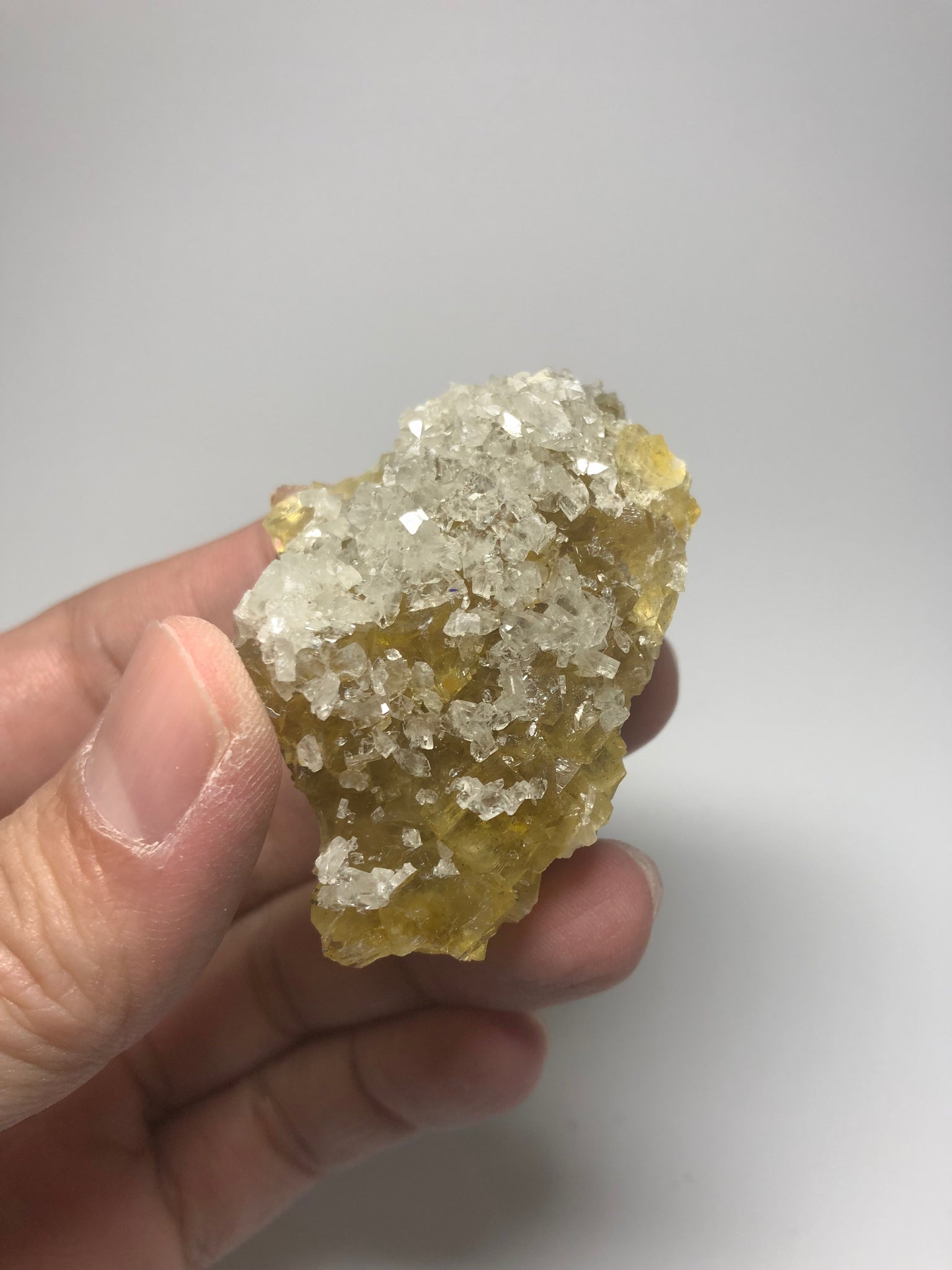Yellow Fluorite with Calcite from Spain 63g