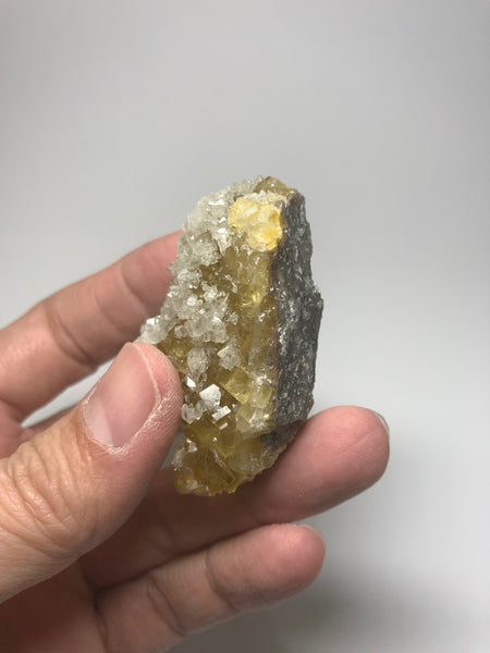 Yellow Fluorite with Calcite from Spain 63g