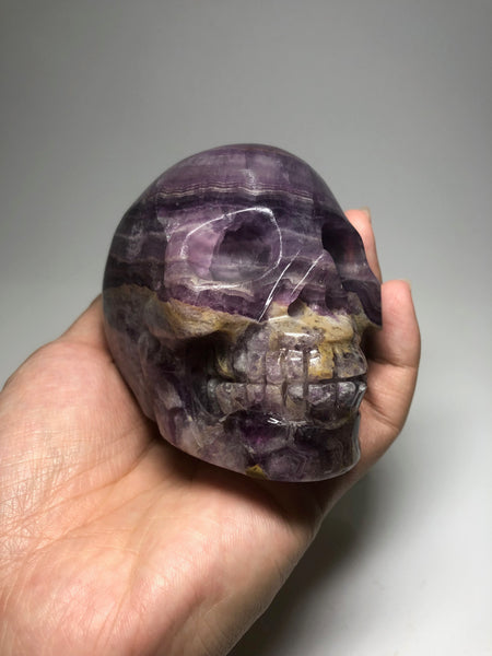 Purple Fluorite Crystal Skull 826g