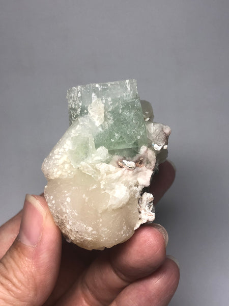 Green Apophyllite on Stilbite Raw Crystals 88g