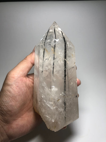 Tourmalinated Quartz Crystal Point 906g