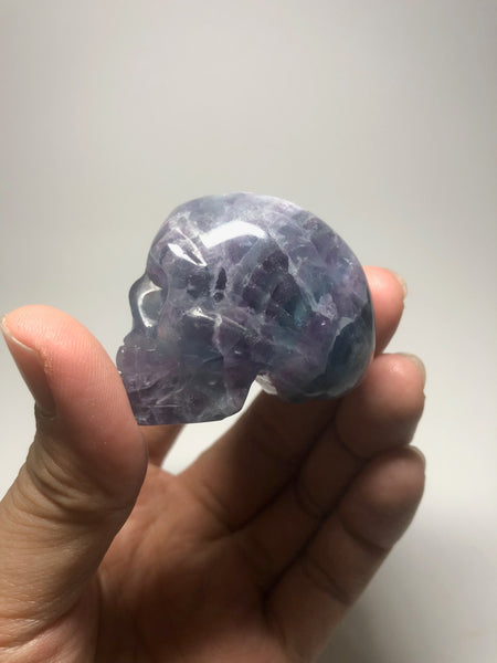 Rainbow Fluorite Crystal Skull 96g