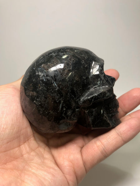 Astrophyllite Crystal Skull 489g